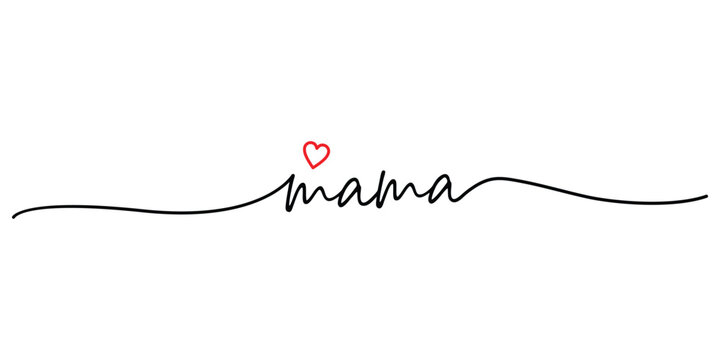 Mama script design with heart minimalist line art for mothers day t shirt graphic print