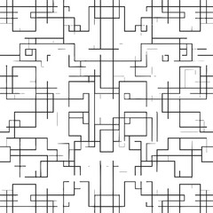 Geometric pattern sketch hand drawn abstract intersecting lines seamless background. Vector illustration