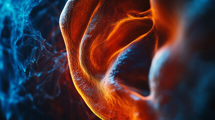 Close-up of mutated ear designed for multi-spectrum hearing 