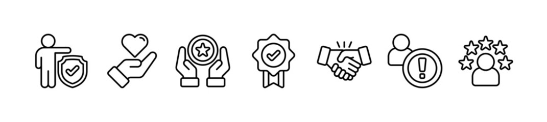 Credibility banner web icon vector illustration concept with integrity, trust, reliability, authenticity, commitment, attention and reputation icons

