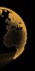 3D Visualization of a Networked Globe on a Dark Background