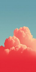 Dreamy Pink Clouds Against a Blue Sky Background