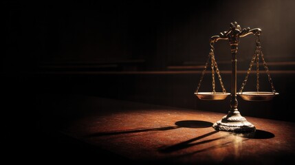 Scales of Justice: The scales of justice, elegantly poised, symbolize fairness, impartiality, and the pursuit of truth within the legal system.