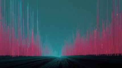Abstract Digital Landscape with Vibrant Wave Patterns
