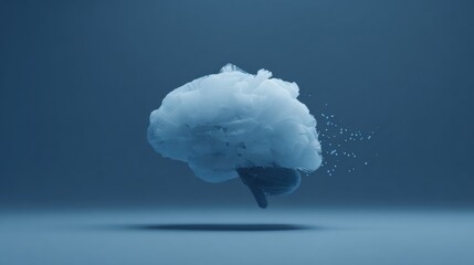 Floating Abstract Brain Representation in Blue Tones
