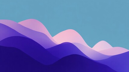 Abstract Vibrant Mountain Landscape in Shades of Pink and Purple