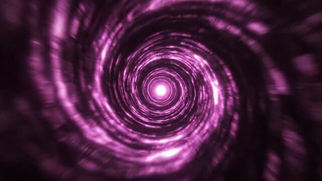 Dynamic abstract temporal distortion forming a spiraling magenta and black vortex that pulls the visual elements toward a receding central point fast, concept, movement