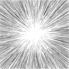 Obraz premium Speed lines sketch hand drawn radial burst comic effect. Vector illustration