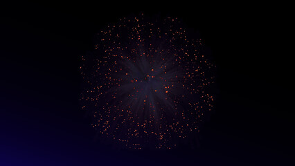 Red Orange Firework Explosion Burst Sparkle Particles Night Sky New Year Celebration Background