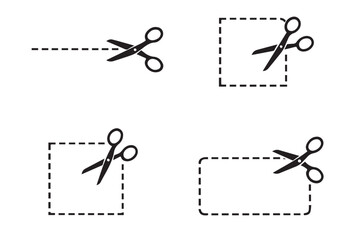 Scissors Vector Icons with Crafting, Cutting, and Layout Elements