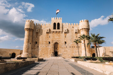 Citadel of Qaitbay, built from the ruins of the Lighthouse of Alexandria seven wonders of the world , Alexandria, Egypt