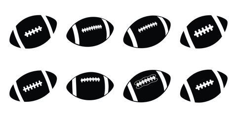 football silhouette simple icon set