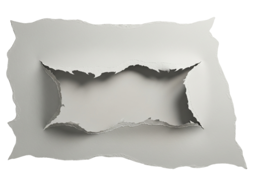 Paper ripped rectangle hole border background element