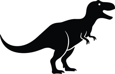 T-Rex Dinosaur Silhouette – Tyrannosaurus Rex Black Vector Illustration Isolated on Transparent Background