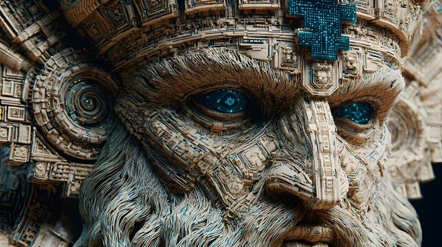 Epic Visualization of Gilgamesh as a Sumerian Demigod Infused with Generative AI and Futuristic Aesthetics