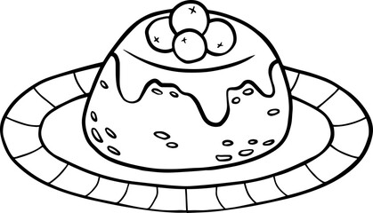 Christmas cake on the plate