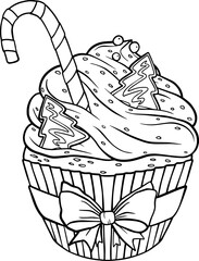 Christmas cupcakes with decorations