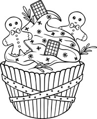 Christmas cupcakes with decorations