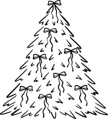 Christmas tree with ribbons