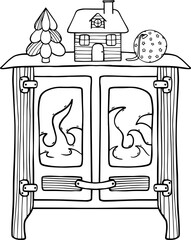 Fireplace with decorations, cozy winter time