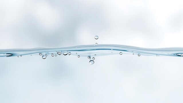 truculent. Water droplet transforming from cloudy to clear, macro detail on plain background. STEM education sheets, lab safety posters, designed for biotech research communications.