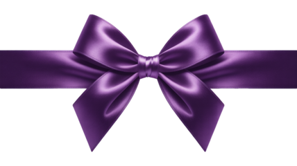 Luxury Purple Satin Ribbon Bow Clipart – Elegant Decorative Bow with Transparent Background