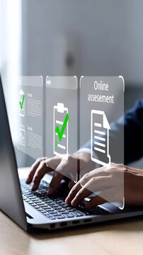 Online assessment and survey for digital evaluation and data collection on remote platform