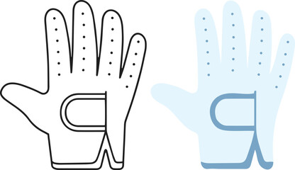golf glove sport equipment icon, protective hand wear vector design