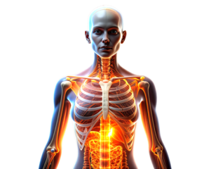 Female Digestive System Highlighted in 3D Anatomy Scan