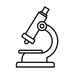 Vector illustration of a scientific instrument, a microscope icon for lab research, medical technology, and biology education
