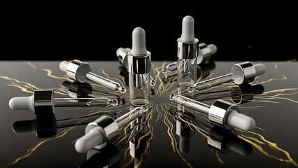 3d rendered illustration of a silver robot with reflection