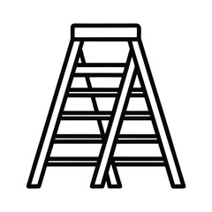 Metal folding stepladder isolated on white for construction, work, and business success illustration
