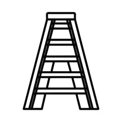 Aluminum metal stepladder isolated on white background, a tool for success, achievement, and growth, symbolizing the concept of climbing up