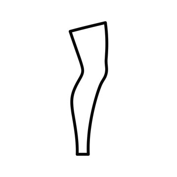 Minimalist Human Leg Outline Icon, Simple Line Art Graphic