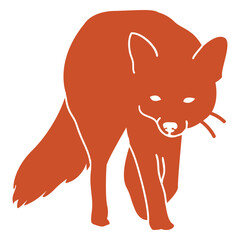 Approaching fox silhouette