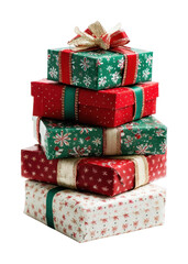 Obraz premium PNG Festive stacked gift boxes illustration.