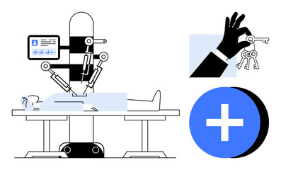 Robotic surgery innovative medical procedures and healthcare advancement. Robotic surgery s precision and accessibility in modern medicine. Topics medical innovation, healthcare technology, surgical