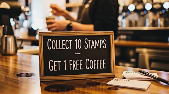 A coffee shop loyalty program to retain customers.