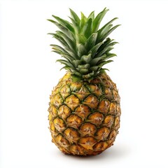 Fototapeta premium Fresh Pineapple Standing on a White Background, Vibrant and Juicy