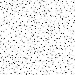 Black ink dots seamless pattern, sketch hand drawn random polka dot background. Vector illustration