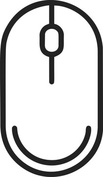 Computer mouse sketch hand drawn outline with minimalistic style. Vector illustration