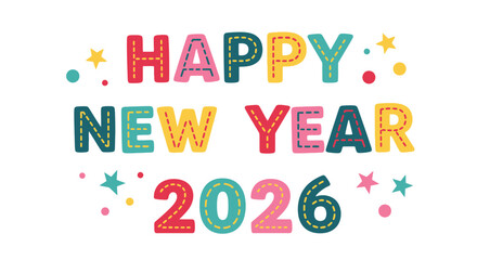  Happy new year desing isolated on white background