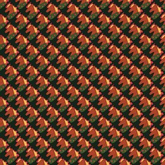 Seamless pattern with a horse in Christmas decorations, in bright colours, suitable for wrapping paper, seasonal prints 