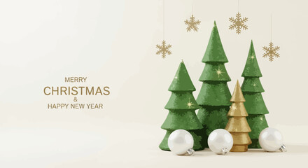 christmas card with christmas tree