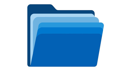 Blue File Folder Icon Illustration &ndash; Digital Document Storage Directory Symbol