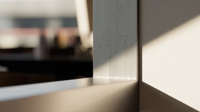 Modern office interior with clean lines and natural ambient light. real-estate listings, architecture portfolios, designed for architectural facade and classical detail presentations.