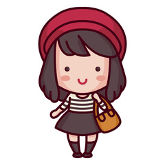 French character cute style woman