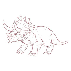 Triceratops dinosaur drawn
