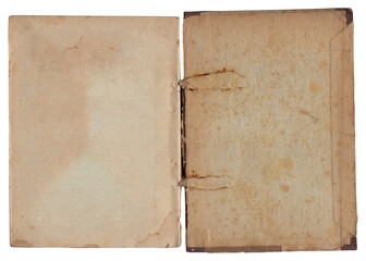 Vintage empty background of old book paper texture isolated