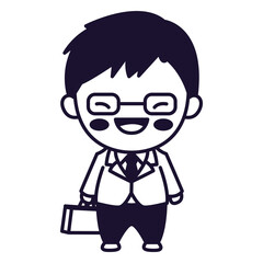 Cute japanese man suit stroke